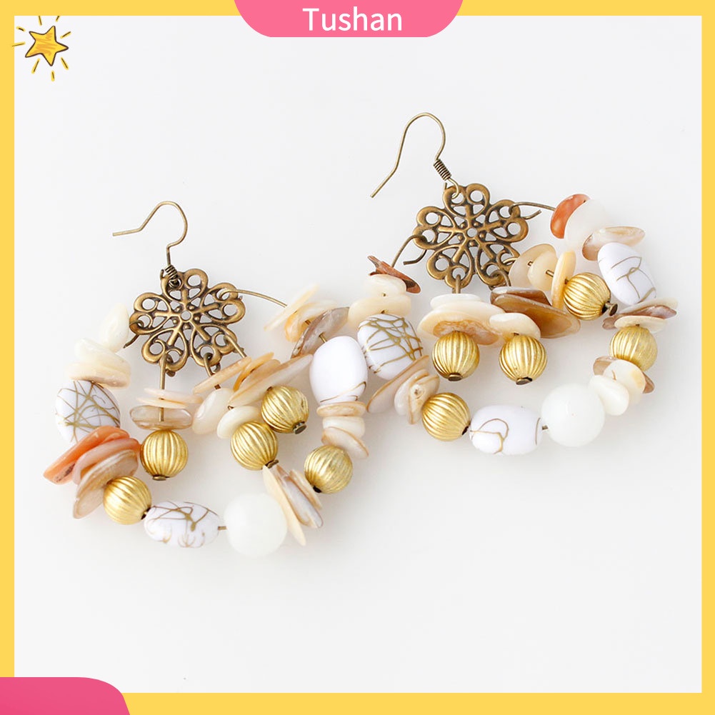 Bông tai dài nhiều màu sắc phong cách Bohemian