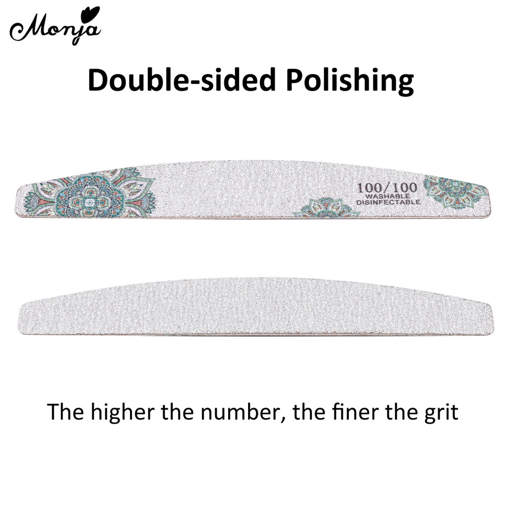 Dụng cụ mài giũa móng Monja thiết kế hai mặt 80/100/150/240 grit tiện lợi