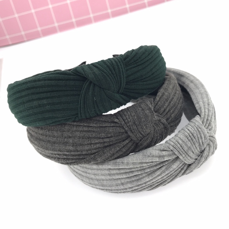 Cài tóc vải dệt kim màu trơn phong cách hàn quốc thời trang thu đông cho nữ