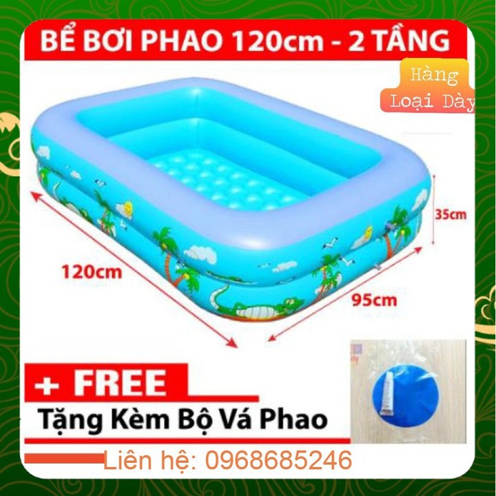 [ Hàng đẹp dày dặn ] Bể bơi phao cho bé hình chữ nhật 1m2