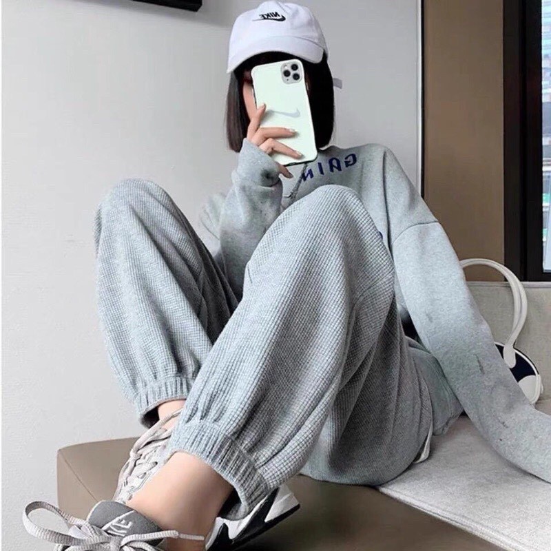 Quần Nỉ Jogger Bom - Hàng loại 1 -chất Len Tổ ong Quảng Châu Cao Cấp