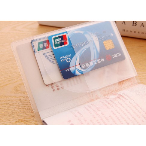 Vỏ bọc đựng hộ chiếu Bao Passport PVC trong suốt có ngăn phụ đa năng tiện dụng