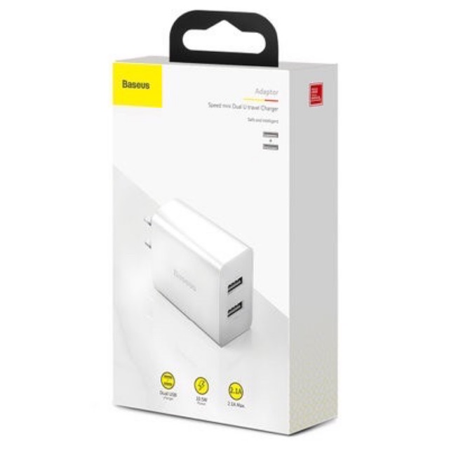 Củ Sạc Nhanh 2 cổng Baseus Speed Mini Dual U Charger 5V/2A