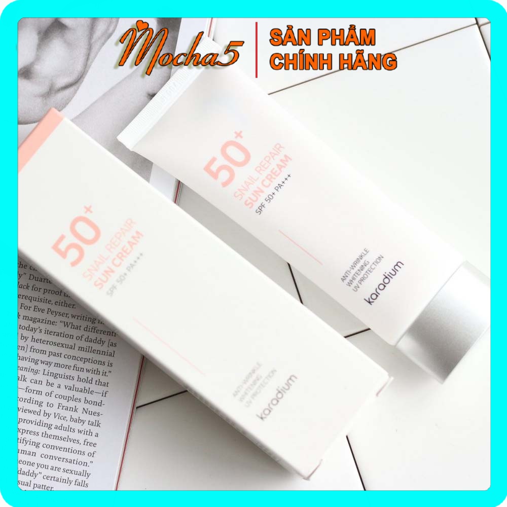 KCN kem chống nắng KARADIUM Sun Snail Repair Suncream Spf50+ PA+++ lên tông hoàn hảo
