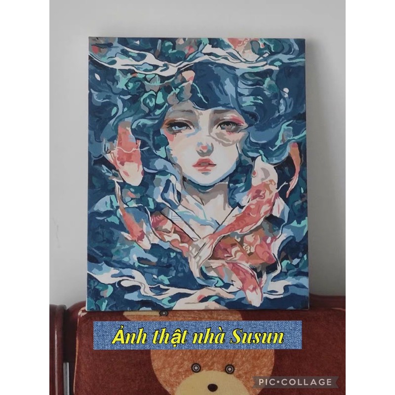 Tranh Sơn Dầu Số Hoá Anime Nàng Thơ, Tranh Tô Màu Theo Số Nàng Thơ SV2