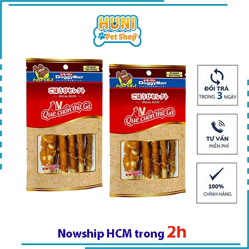 QUE CUỐN THỊT GÀ DoggyMan - Gói 10 cây snack cho chó - Huni Petshop