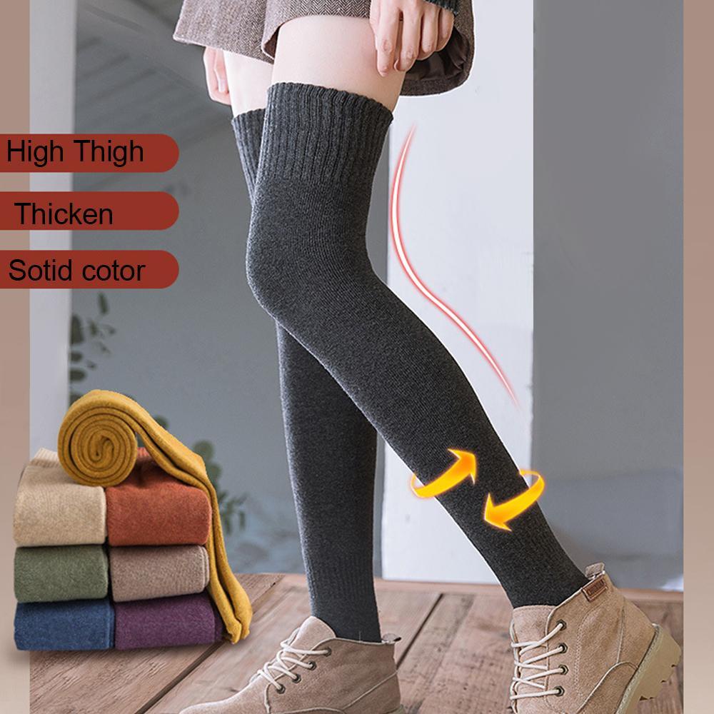 Vớ Dài Qua Gối Màu Trơn Đơn Giản Màu Sắc Đa Dạng Cho Nữ