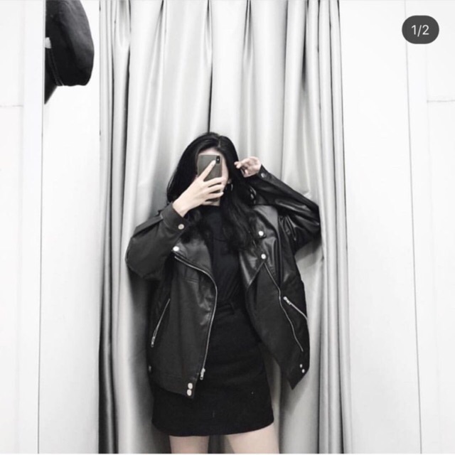 Áo khoác da oversize ulzzang Jna Official