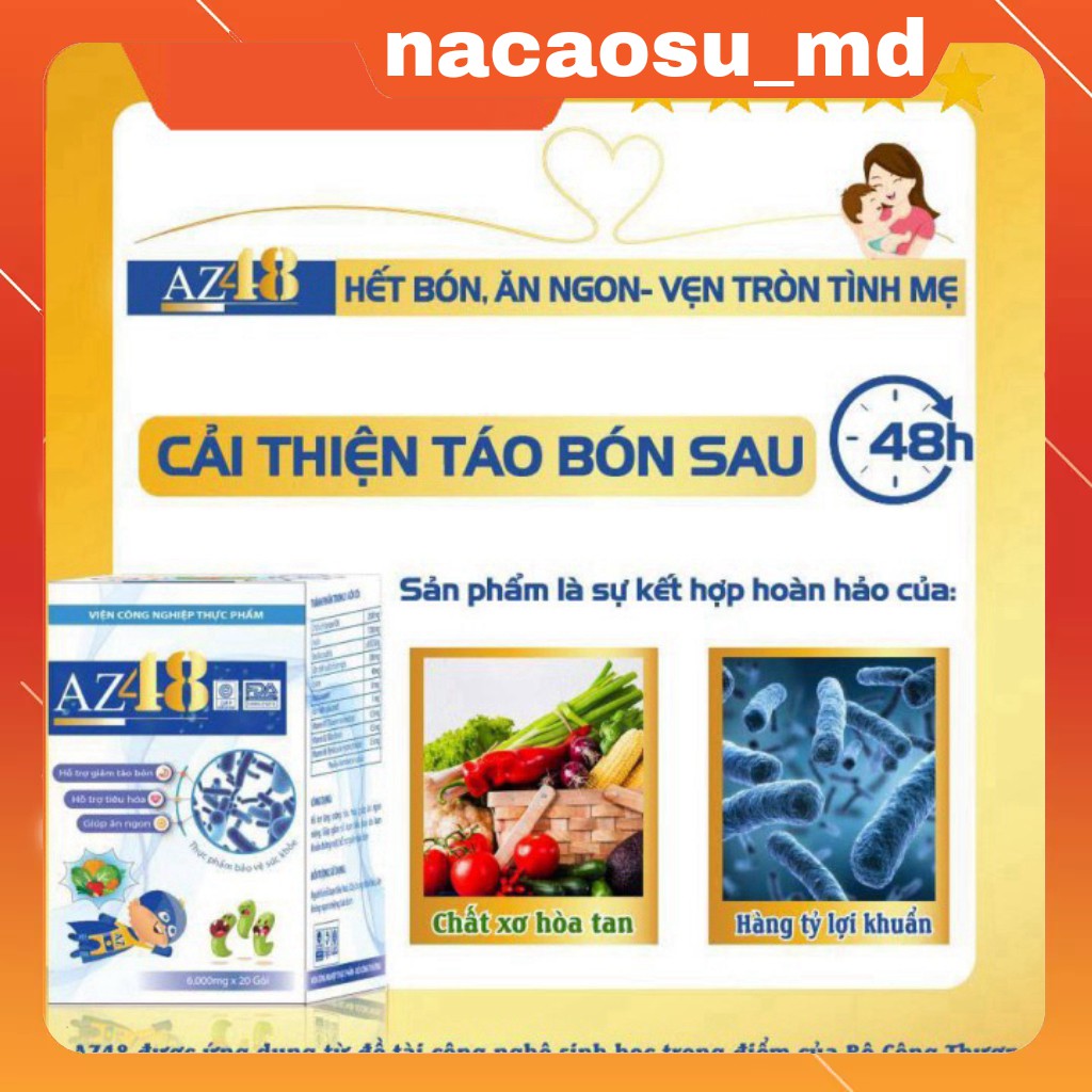 (Combo 2 hộp) Men tiêu hoá az48 giúp bé hêt táo bón , Men az48 hết biếng ăn (tặng 4 gói nhỏ )