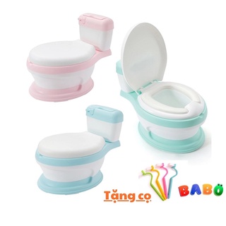Bô Trẻ em hình Bồn Cầu Cho Bé tập Ngồi đi vệ sinh nhựa PP cao cấp có đệm và lưng phù hợp em bé trai bé gái từ 1-6 tuổi