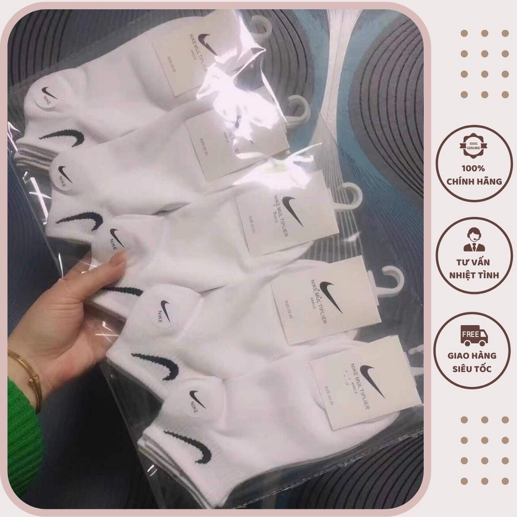Tất nam nữ cổ thấp nike màu đen trắng, Vớ nam nữ adidas thể thao cao cấp chiều dài đến mắt cá chân