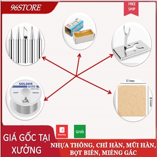 Dụng cụ thay thế hàn: chì hàn, mũi hàn, miếng gác mỏ hàn, bọt biển, nhựa thông