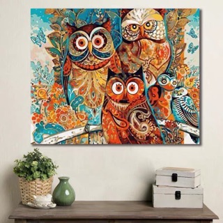 Tổng hợp tranh đọng vật- sơn dầu số hoá tự tô màu theo số có khung (40*50cm)