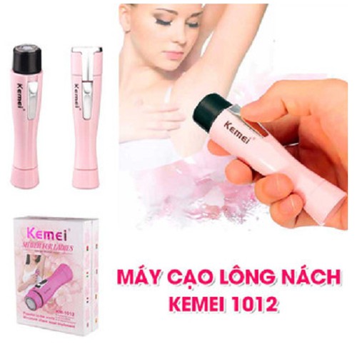 MÁY CẠO LÔNG NÁCH Kemei km-1012 tặng kèm hộp và túi đựng - tặng Pin | G124