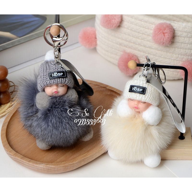 Móc khóa búp bê cao cấp siêu cute xịn mịn - Móc khóa em bé dễ thương