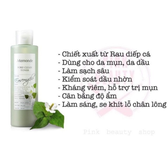 Toner Diếp Cá MAMONDE Kiểm Soát Dầu Và Se Khít Lỗ Chân Lông 250ml