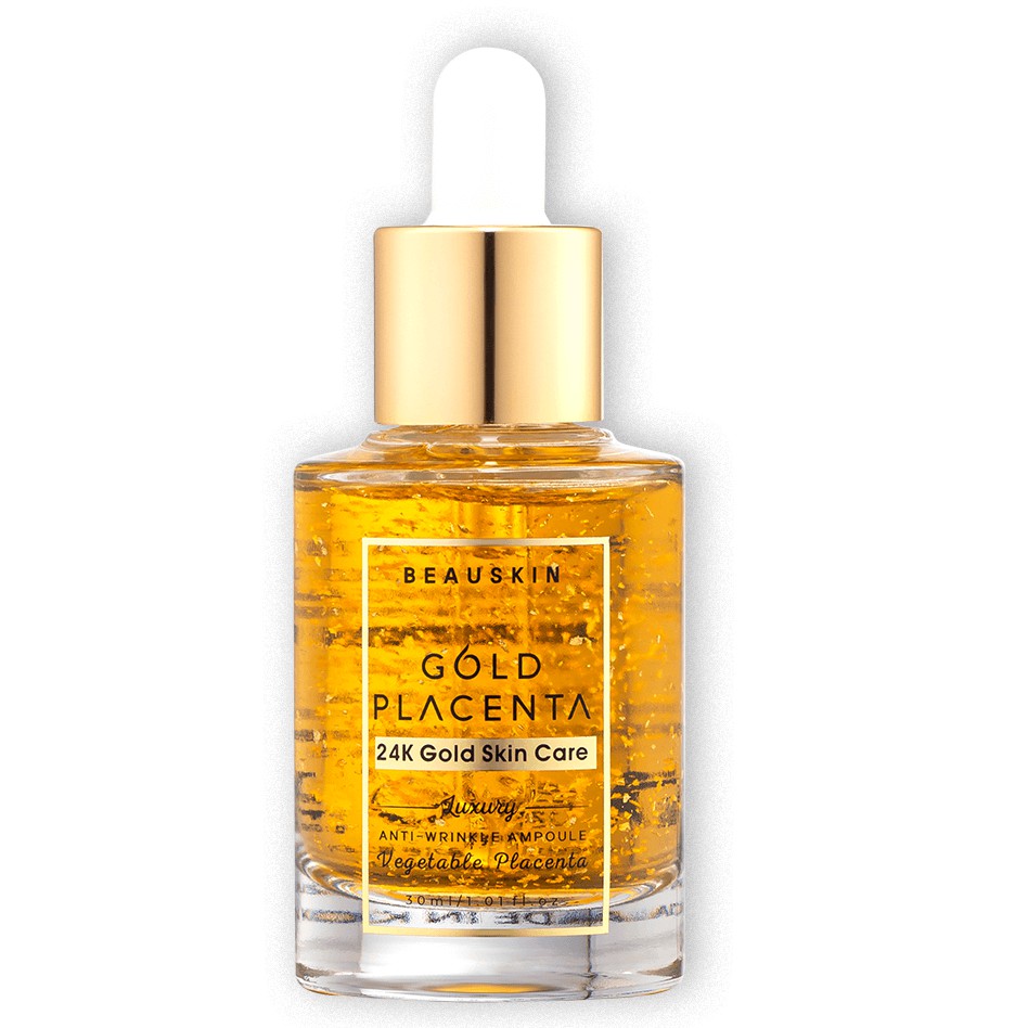 Serum tinh chất, chống nhăn, giúp căng cơ mặt 24K BEAUSKIN LUXURY GOLD PLACENTA Hàn quốc 30ml/ Chai