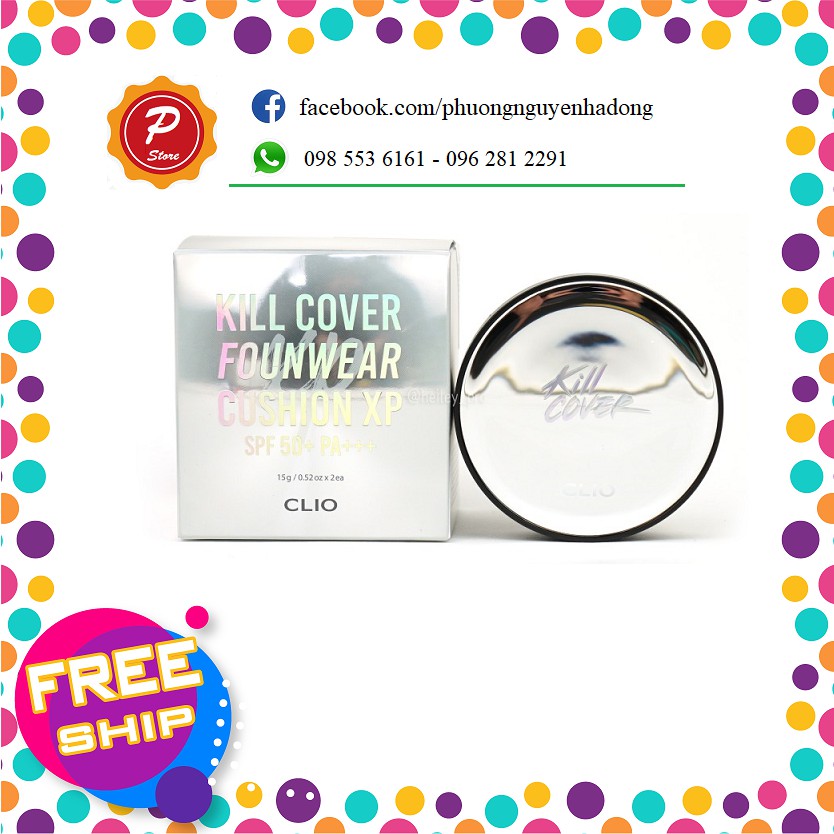 (Mẫu Mới) PHẤN NƯỚC CLIO KILL COVER FOUNWEAR CUSHION XP PRIMER SET SPF 50+ PA+++