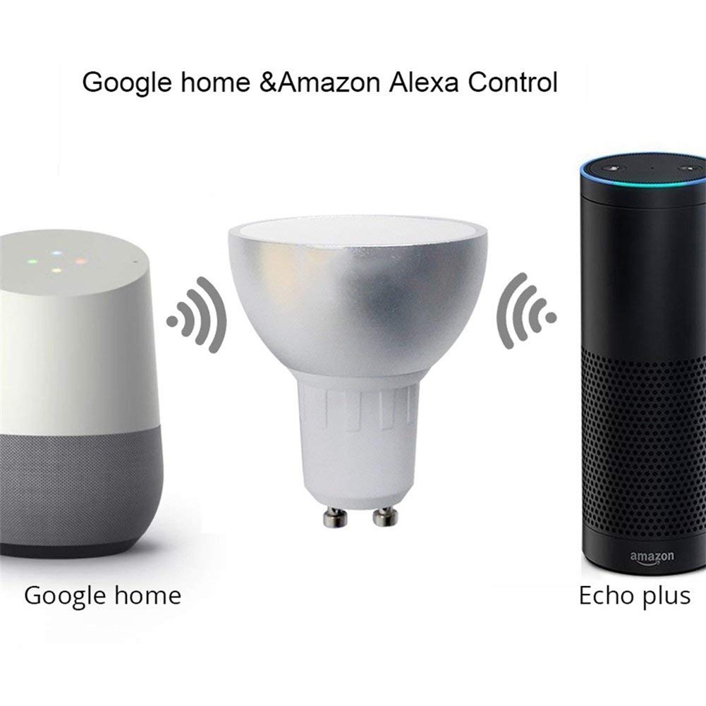 GOOGLE GOOGLE Bóng Đèn Led Thông Minh Điều Khiển Bằng Giọng Nói Wifi Gu10 Rgbw 5w