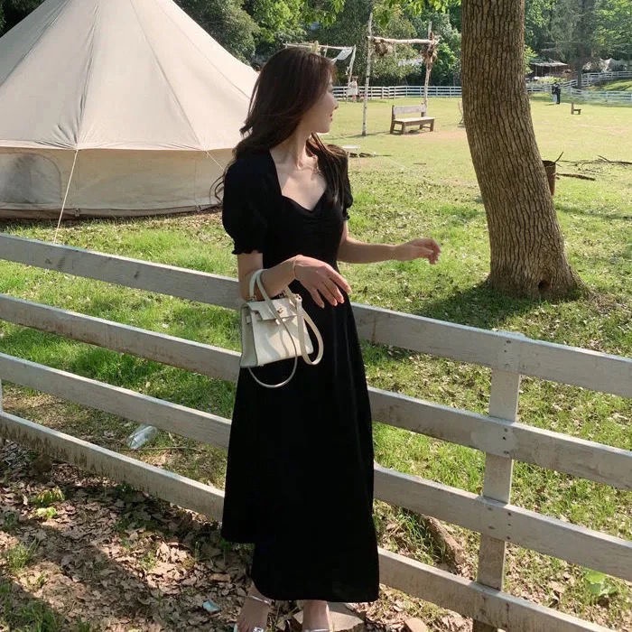 Đầm Nữ Dài Tay Cổ Tròn Dáng Ôm Thời Trang Hàn