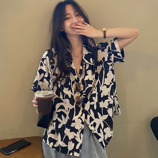 Tuyệt [áo sơ mi nữ] Áo sơ mi nữ kiểu hoa nhí tay dài 2021, áo kiểu nữ đẹp cổ tim bẻ sang chảnh thời trang xuất khẩu
