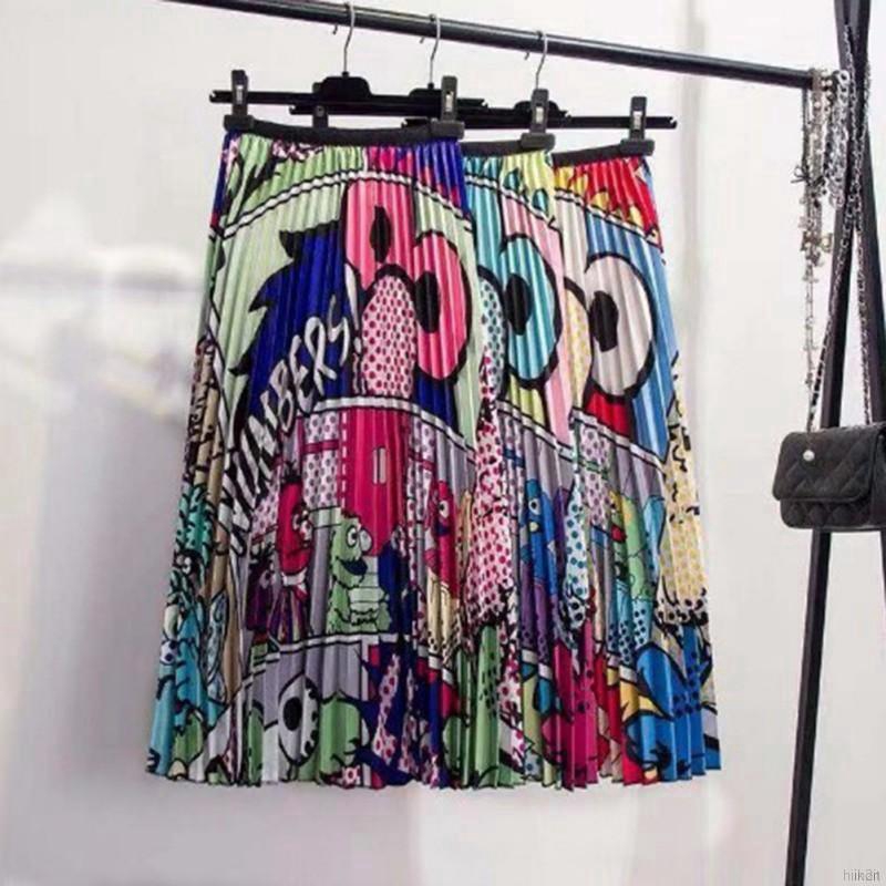 Chân váy hoạ tiết hoạt hình chất liệu co giãn thoải mái