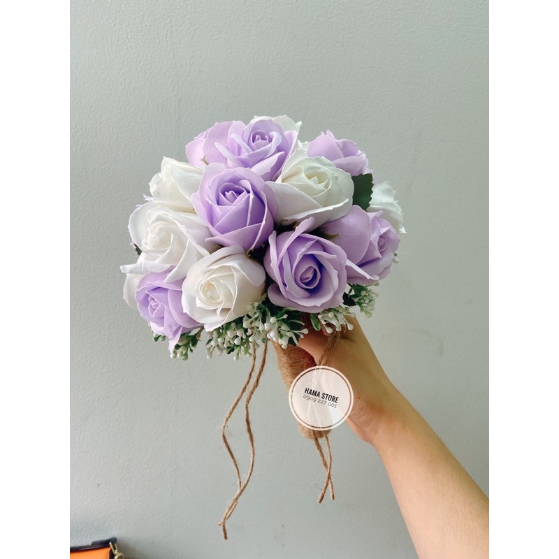 Bó Hoa sáp thơm cô dâu màu tím xinh đẹp - FLASH SALE
