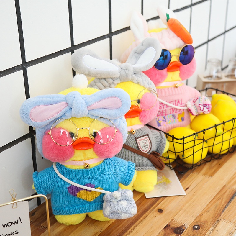 Đồ chơi nhồi bông hình vịt hoạt hình mềm mại thiết kế đáng yêu 30cm LALAFANFAN cho bé (có bán lẻ)