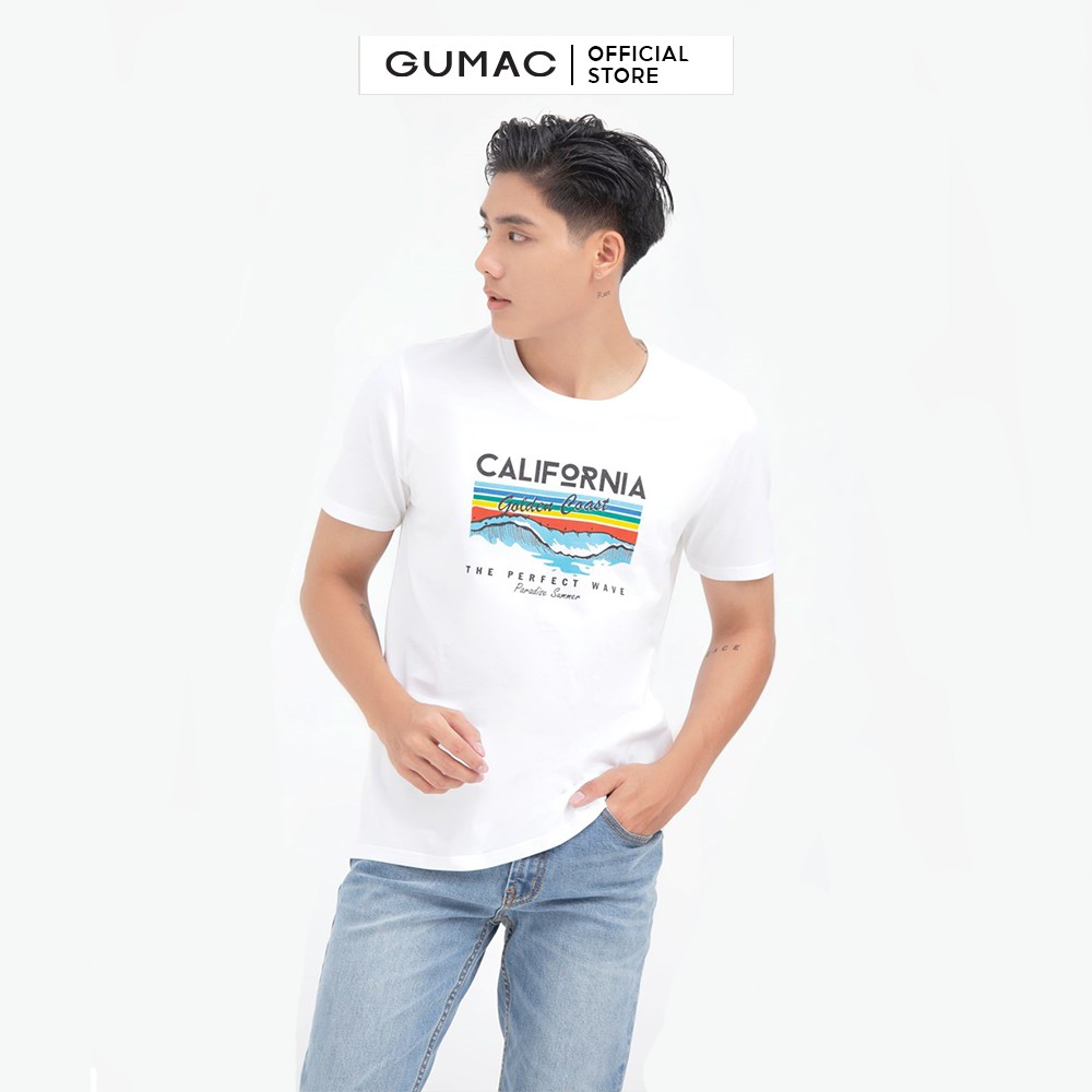 Áo thun nam in chữ california GUMAC ATNB670 | BigBuy360 - bigbuy360.vn