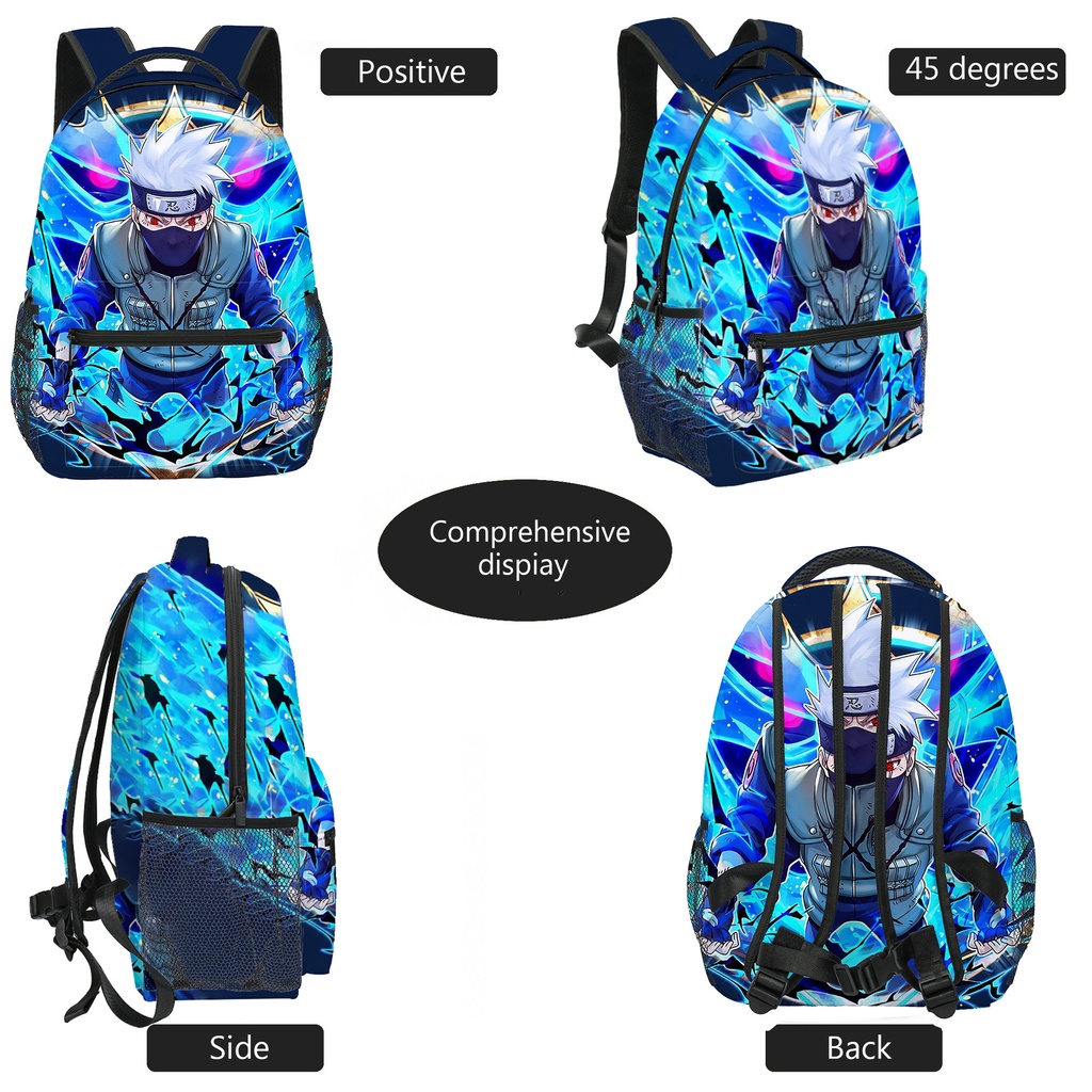 Balo Naruto Kakashi Anime balo nữ đi học Ba Lô Đi Học Hai Mặt In Hoạ Tiết Hoạt Hình Naruto Kakashi Dành Cho Bé