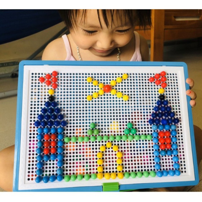 Đồ chơi xếp hình hạt 296 chi tiết hạt nấm cho bé