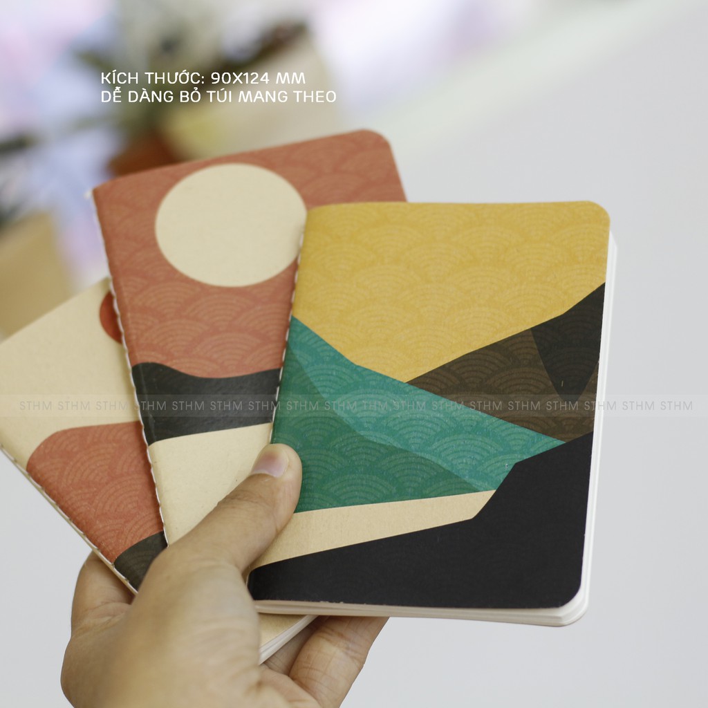 Sổ tay bỏ túi (Pocket notebook) may chỉ giữa - Ruột kem trơn