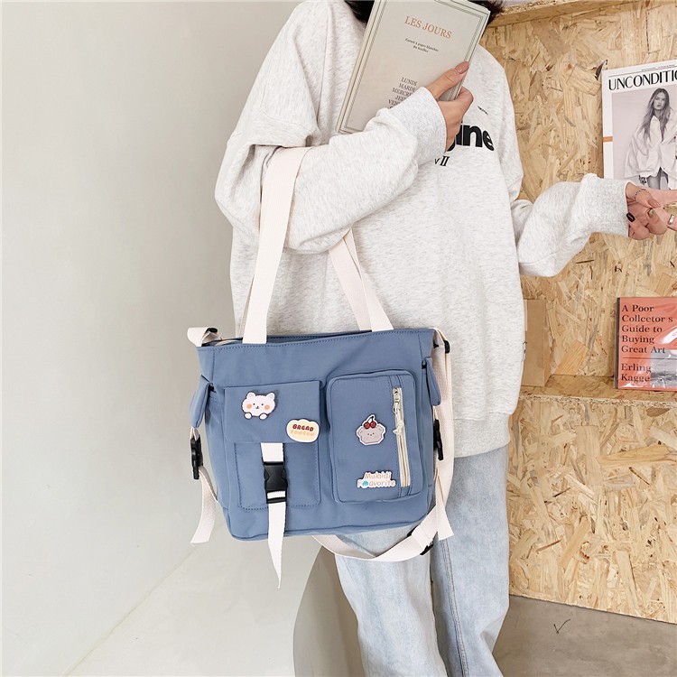 Túi tote vải canvas đeo chéo đeo vai cặp đi học vừa khổ A4 size lớn phong cách hàn quốc dành cho nữ 88STORE - TV009 | BigBuy360 - bigbuy360.vn
