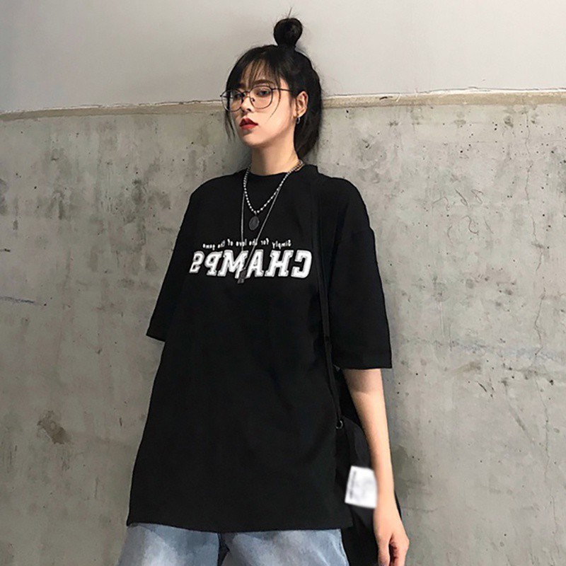 Áo thun tay ngắn cổ tròn thiết kế đơn giản hợp thời trang