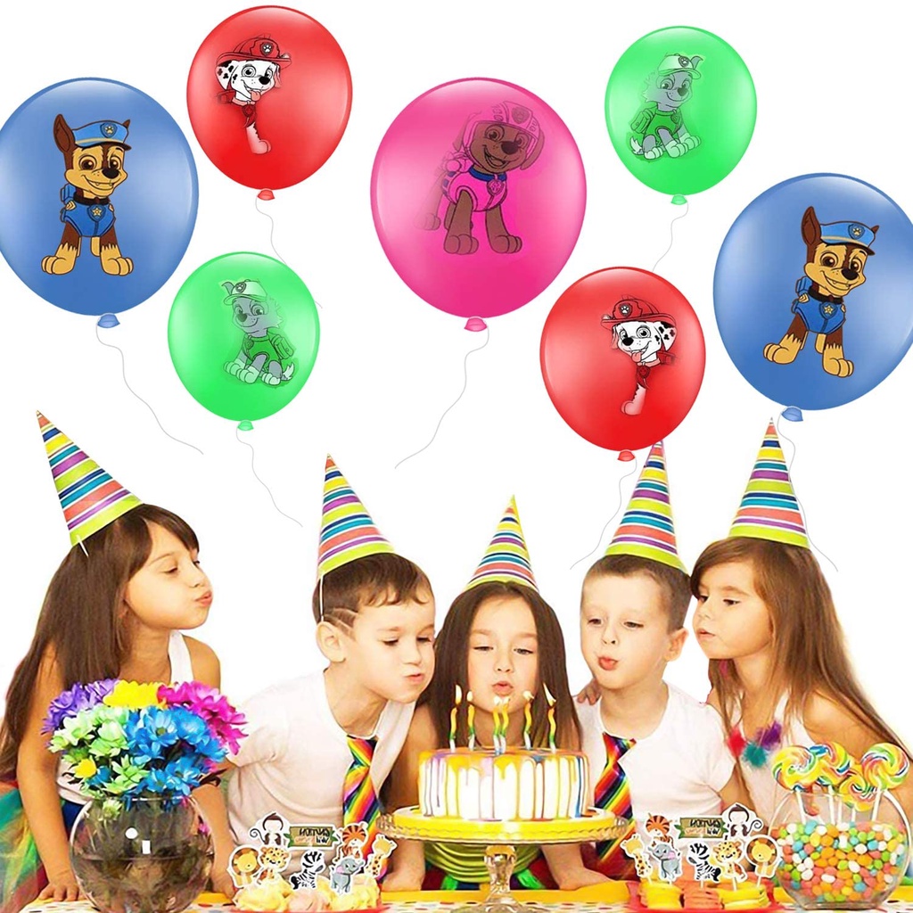 Set 10 Bong Bóng Cao Su 12 inch Hình Chú Chó Cứu Hộ Trang Trí Tiệc Cho Bé