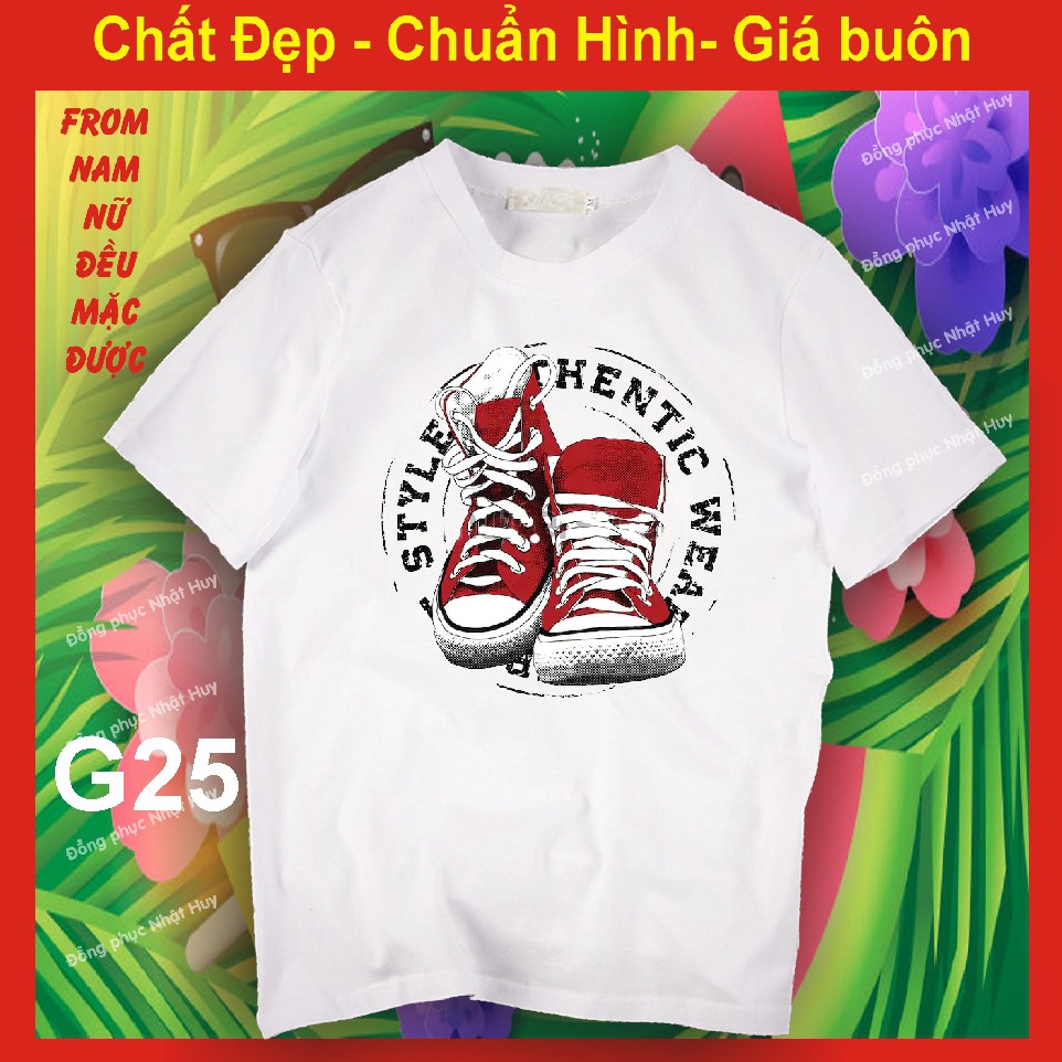 áo thun in giày đẹp G23(mịn.xịn.thơm)  cam kêt vải đẹp, hình ảnh sắc nét , chất đẹp, bao đổi trả, giầy dây, đôi giày đẹp