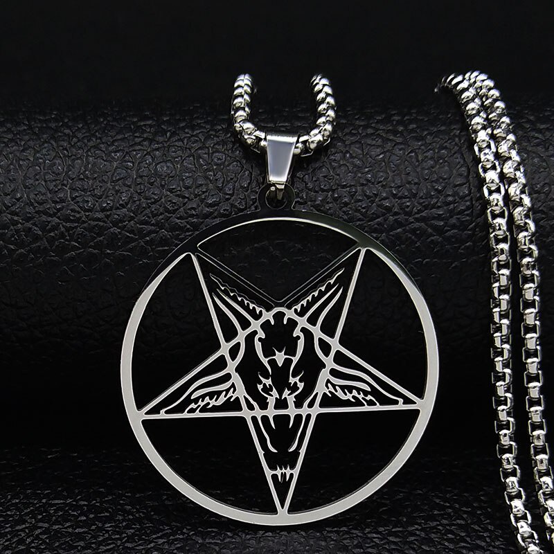 Mặt Vòng cổ Hình Dê Satan Bằng Thép Không Gỉ