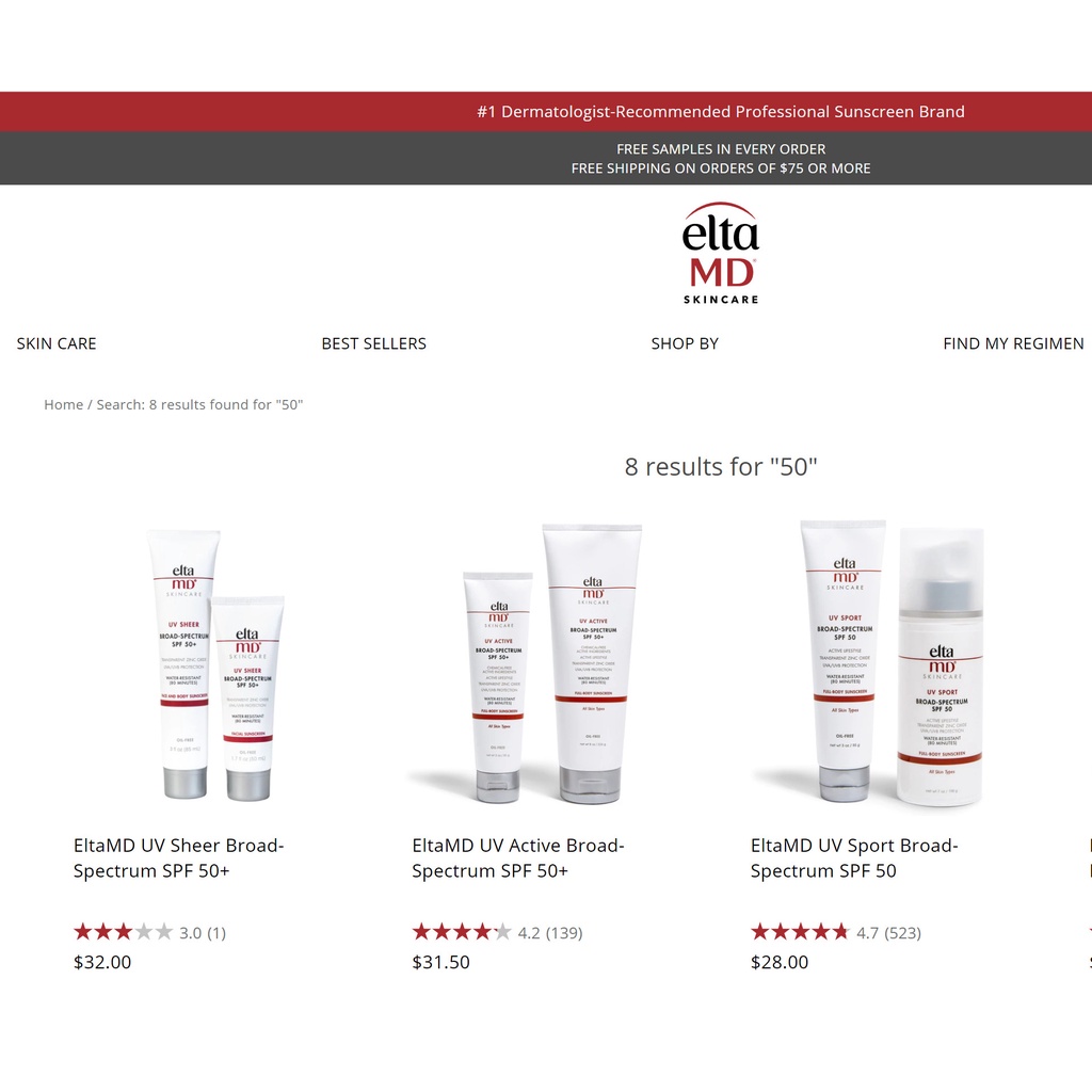 Kem Chống Nắng Siêu Kháng Nước EltaMD UV Sheer Broad-Spectrum SPF 50 +