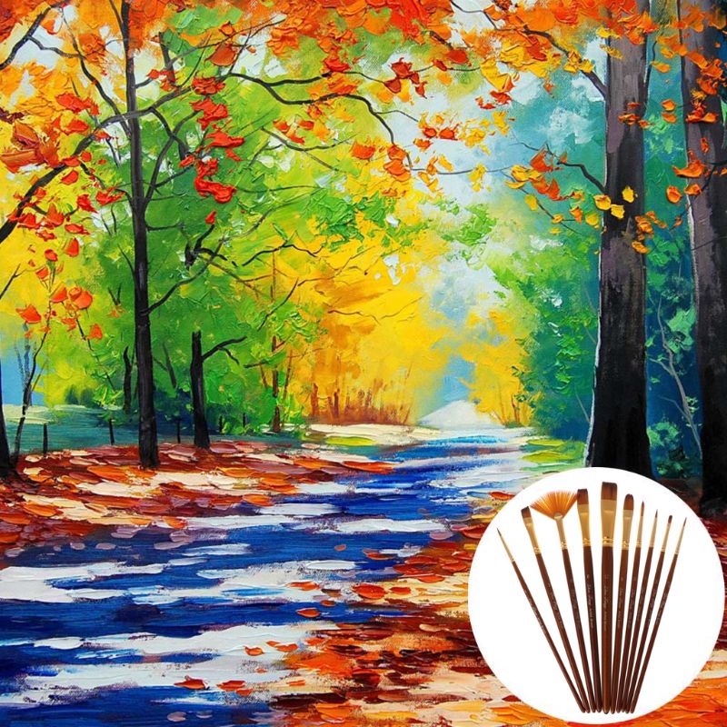 Set 10 Cọ Vẽ Màu Nước Đủ Loại Tiện Dụng