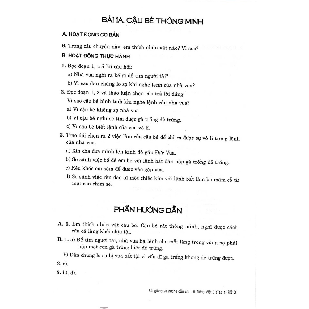 Sách - Bài Giảng Và Hướng Dẫn Chi Tiết Tiếng Việt Lớp 3 Tập 1 - Mô Hình Trường Học Mới