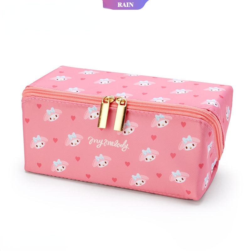 SANRIO 1 Túi Đựng Bút Có Khóa Kéo Chống Nước Sức Chứa Lớn Họa Tiết Hoạt Hình Cinnamoroll My Melody Hello Kitty