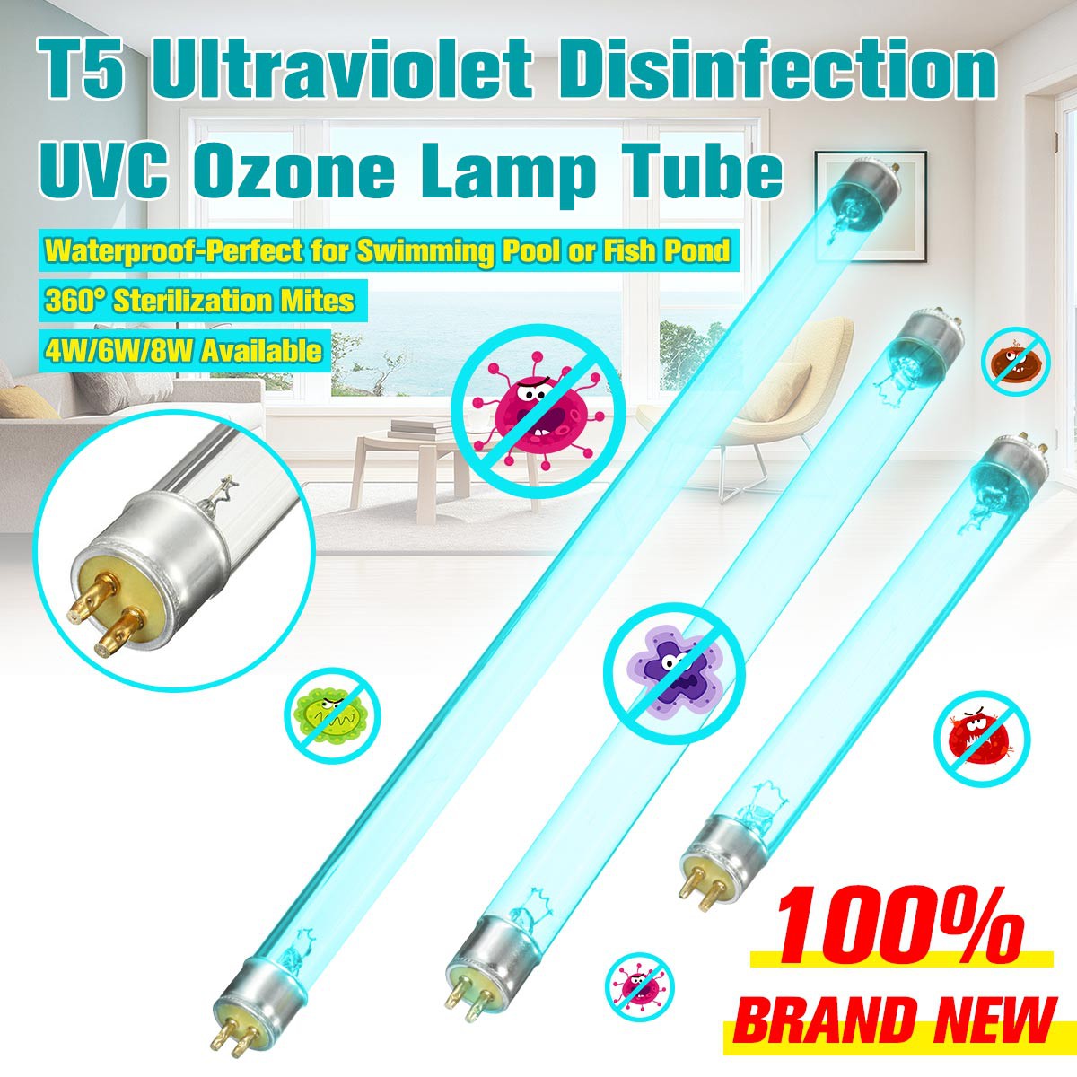 Ống Đèn UV Tia Cực Tím T5 4w/6w/8w Khử Trùng | BigBuy360 - bigbuy360.vn