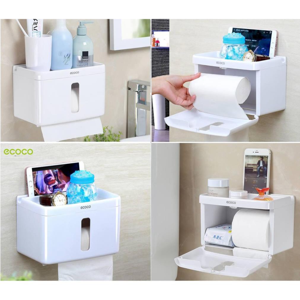 Siêu Sale - kệ để giấy nhà vệ sinh,Kệ treo giấy vệ sinh đa năng Ecoco D-08-  Bảo hành 1 đổi 1