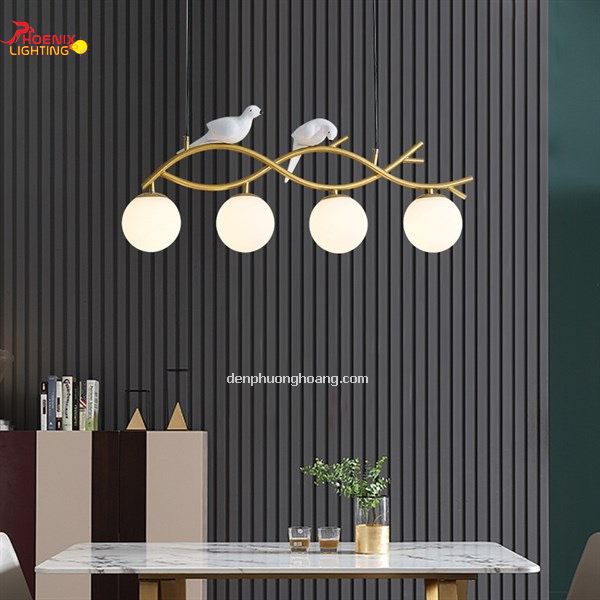 Đèn thả trang trí đôi chim tuyệt đẹp - Đèn thả bàn ăn trang trí (Tặng kèm bóng đèn)