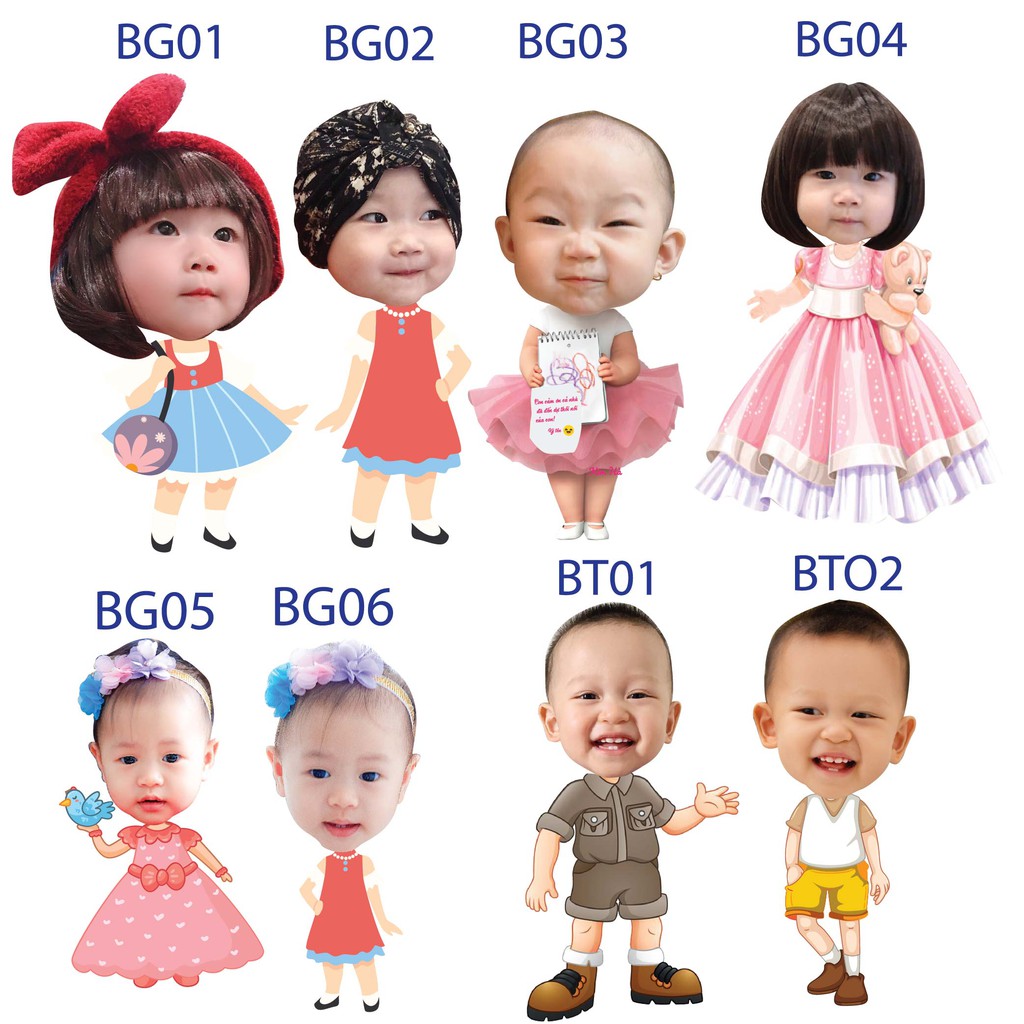 Hình Chibi Trang Trí Sinh Nhật Cho Con, Duyệt Mẫu Trước Khi In