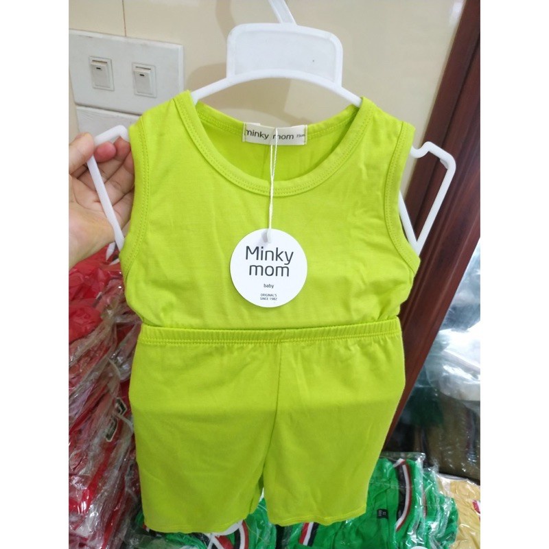 Bộ MINKY MOM Ba lỗ quần áo trẻ em chính hãng cho bé sơ sinh 0 24 tháng tuổi bé gái bé trai nam nữ quan ao tre em BSN5