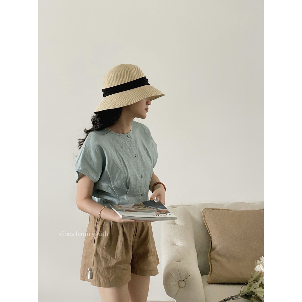 ÁO LINEN CÁNH DƠI CHIẾT EO_AV1278