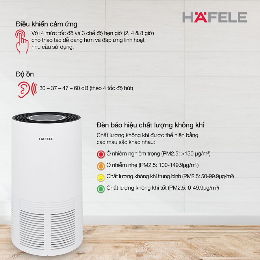 Máy Lọc Không Khí Hafele CF-8116 cho phòng 20-25m2