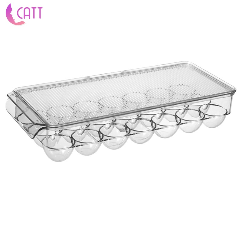 Hộp Đựng Trứng Hình Chữ Nhật Trong Suốt Chống Bụi Tiết Kiệm Không Gian Cho Tủ Lạnh