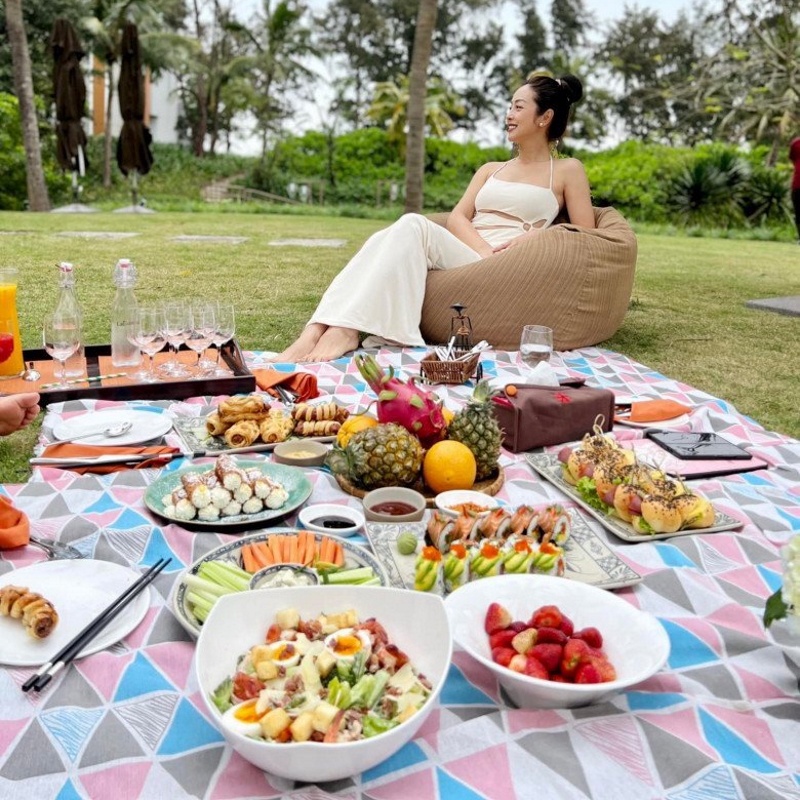 Thảm picnic VẢI canvas siêu xinh đi du lịch, bãi biển NHIỀU KÍCH THƯỚC
